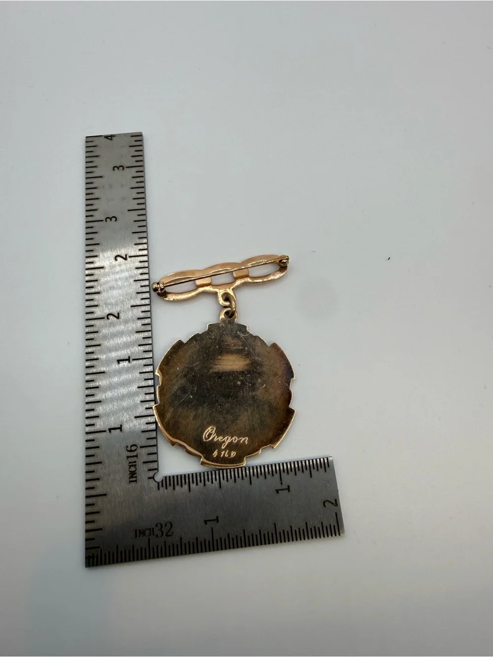 Antique IOOF Odd Fellows 25 Year Service Medal Enamel Oregon Fraternal Pin